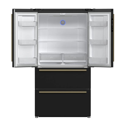 Forno Moena Espresso 36-Inch Black French Door Refrigerator, 19.2 Cu. Ft., Frost-Free, Automatic Ice Maker, ENERGY STAR Certified FORNO