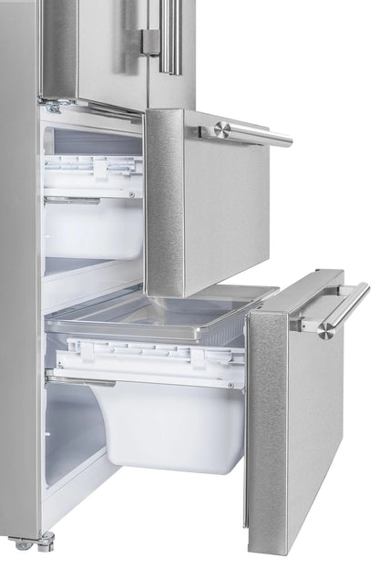 Forno Moena 36-Inch French Door Refrigerator, 19.2 cu.ft, Counter Depth, Ice Maker, Stainless Steel Interior Panel, ENERGY STAR Certified FORNO