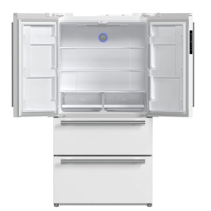 Forno Moena Espresso 36-Inch White French Door Refrigerator, 19.2 Cu. Ft., Frost-Free, Automatic Ice Maker, ENERGY STAR Certified FORNO