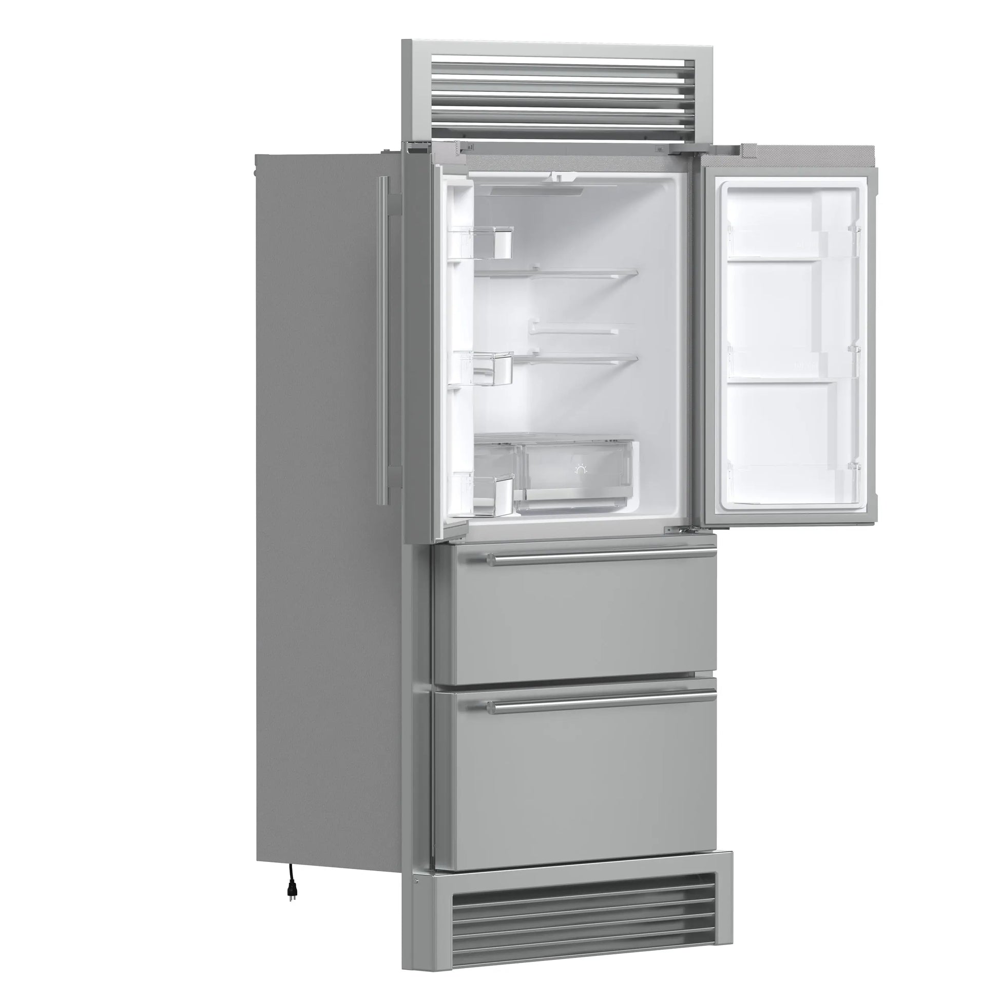 Forno Moena 40-Inch French Door Refrigerator, Stainless Steel, 19.2 cu.ft, Decorative Grill, ENERGY STAR Certified FORNO