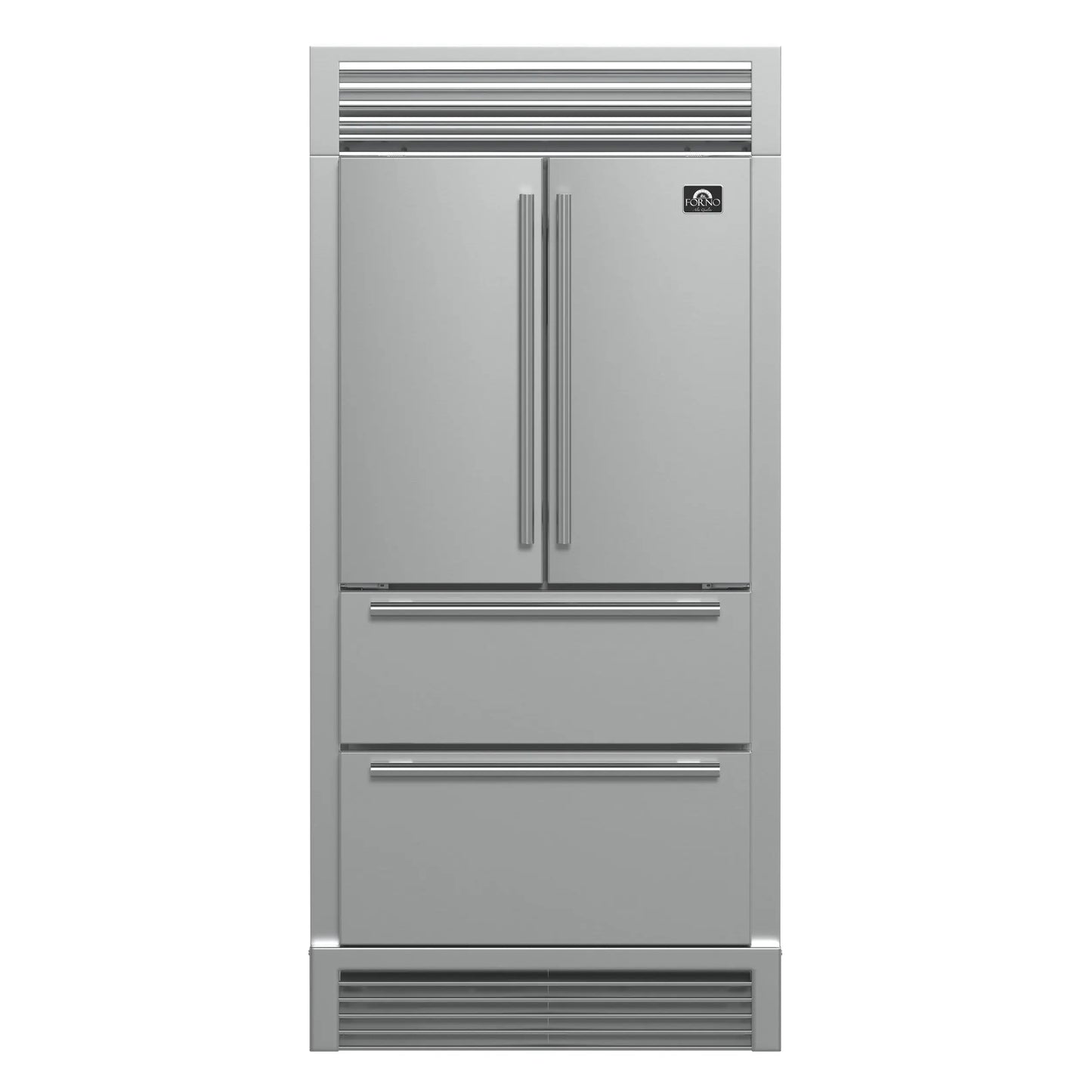 Forno Moena 40-Inch French Door Refrigerator, Stainless Steel, 19.2 cu.ft, Decorative Grill, ENERGY STAR Certified FORNO