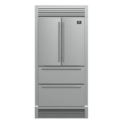 Forno Moena 40-Inch French Door Refrigerator, Stainless Steel, 19.2 cu.ft, Decorative Grill, ENERGY STAR Certified FORNO