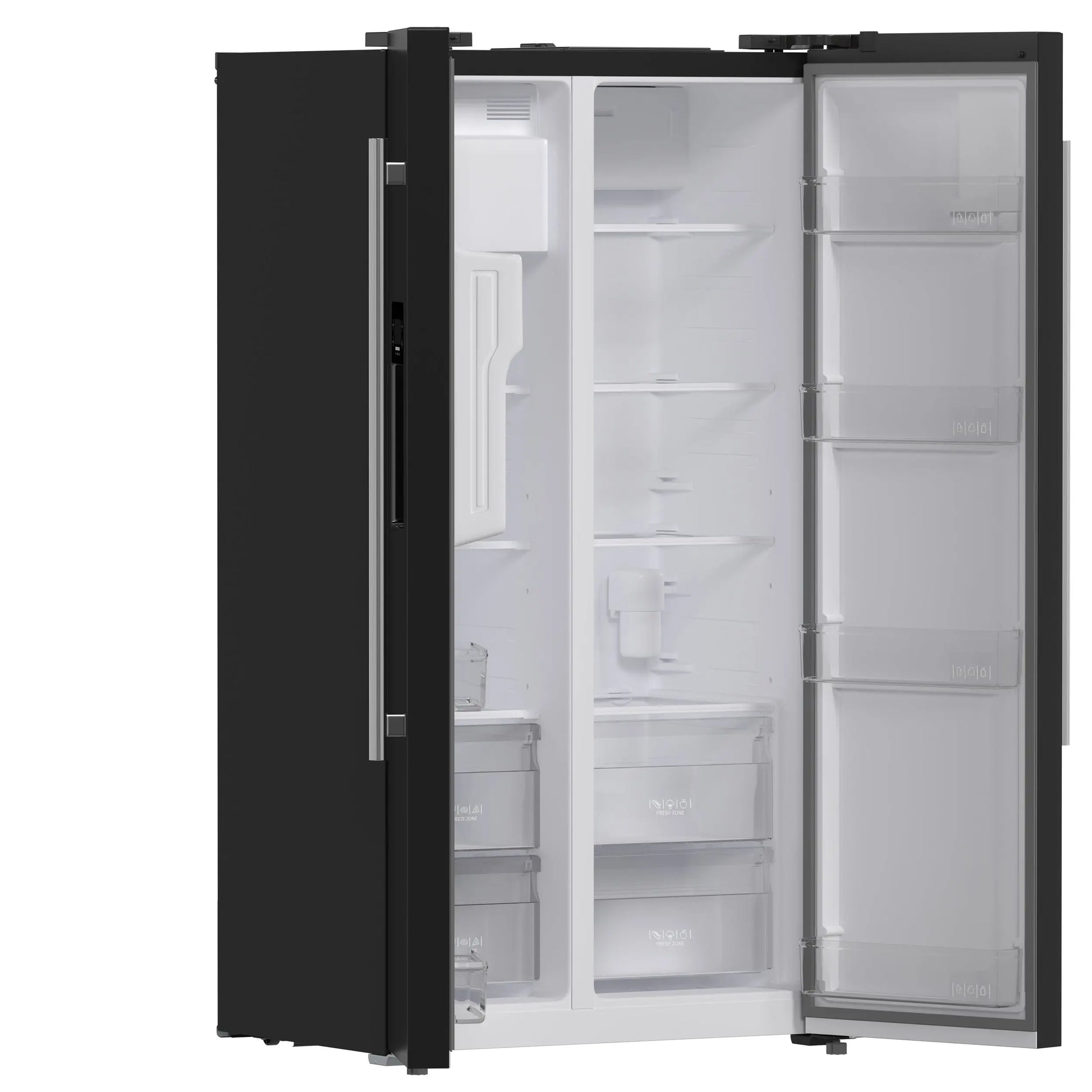 Forno Salerno Espresso 36-Inch Black Side-by-Side Refrigerator, 20 Cu. Ft., Frost-Free, Ice & Water Dispenser, ENERGY STAR Certified FORNO