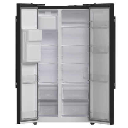 Forno Salerno Espresso 36-Inch Black Side-by-Side Refrigerator, 20 Cu. Ft., Frost-Free, Ice & Water Dispenser, ENERGY STAR Certified FORNO