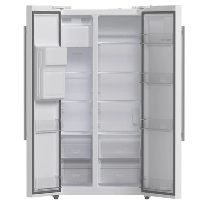 Forno Salerno Espresso 36-Inch White Side-by-Side Refrigerator, 20 Cu. Ft., Frost-Free, Ice & Water Dispenser, ENERGY STAR Certified FORNO