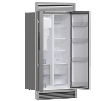 Forno Salerno 40-Inch Built-In Stainless Steel Refrigerator, 20 cu.ft, Decorative Grill, ENERGY STAR Certified FORNO