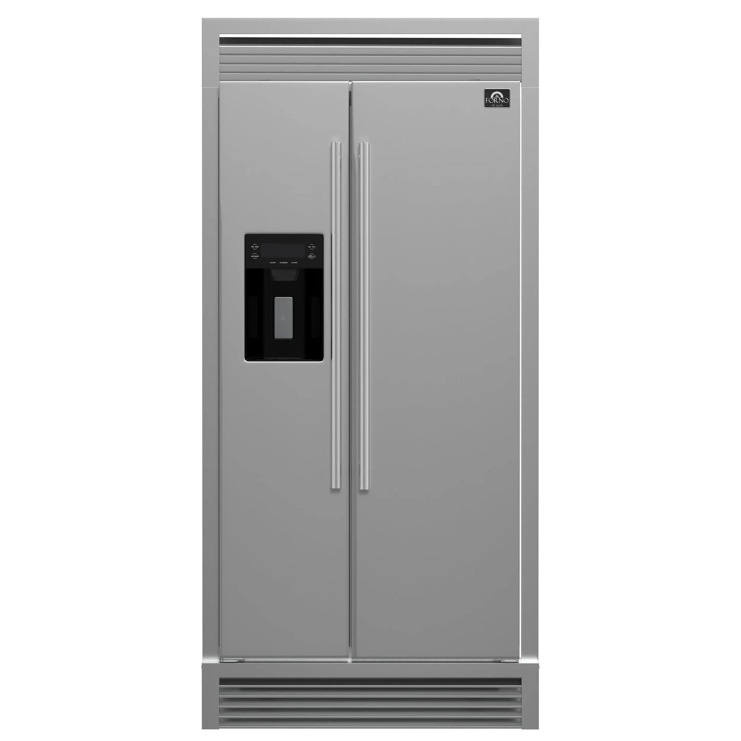 Forno Salerno 40-Inch Built-In Stainless Steel Refrigerator, 20 cu.ft, Decorative Grill, ENERGY STAR Certified FORNO