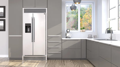 Forno Salerno 40-Inch Built-In Stainless Steel Refrigerator, 20 cu.ft, Modern Decorative Grill, ENERGY STAR Certified FORNO