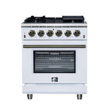 Forno Massimo 30-Inch White Freestanding Gas Range, 5 Burners, True Convection Oven FORNO