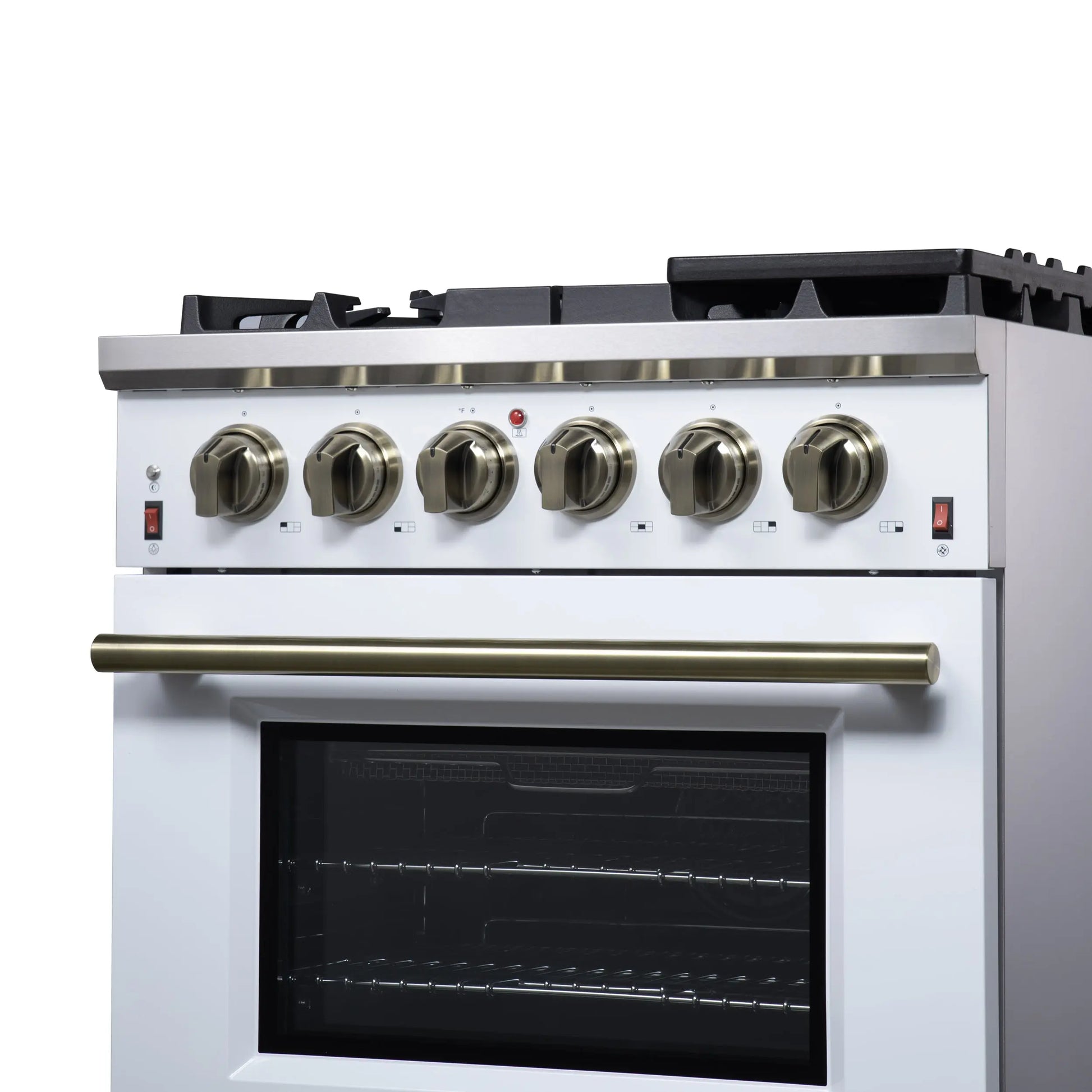 Forno Massimo 30-Inch White Freestanding Gas Range, 5 Burners, True Convection Oven FORNO