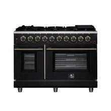 Forno Massimo 48-Inch Black Freestanding Gas Range, 8 Burners, True Convection Oven FORNO