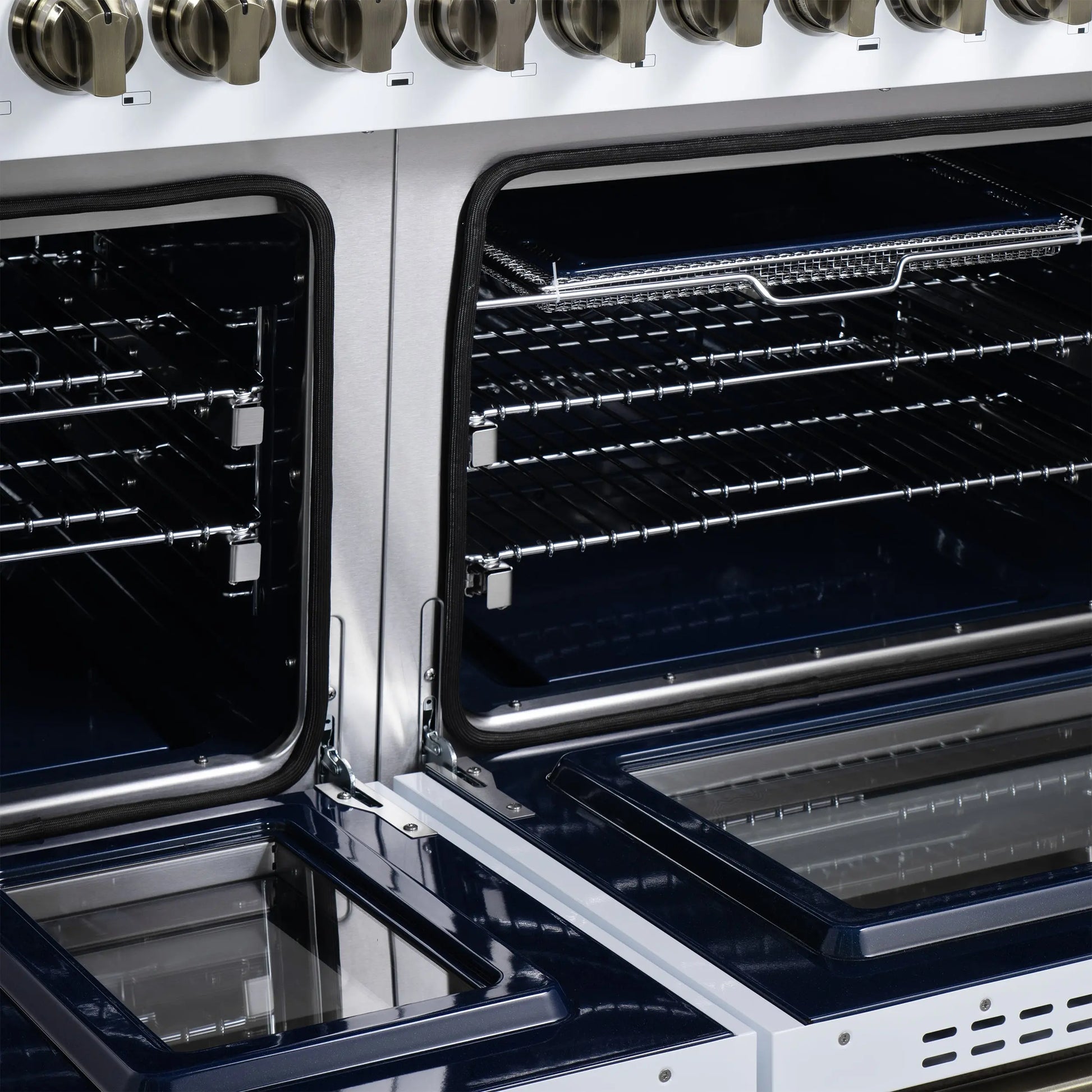 Forno Massimo 48-Inch White Freestanding Gas Range, 8 Burners, True Convection Oven FORNO