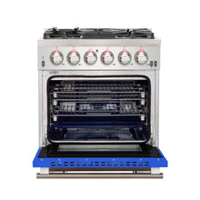 Forno Capriasca 30-Inch Freestanding Gas Range, 4 Burners, True Convection Oven, Blue Door FORNO