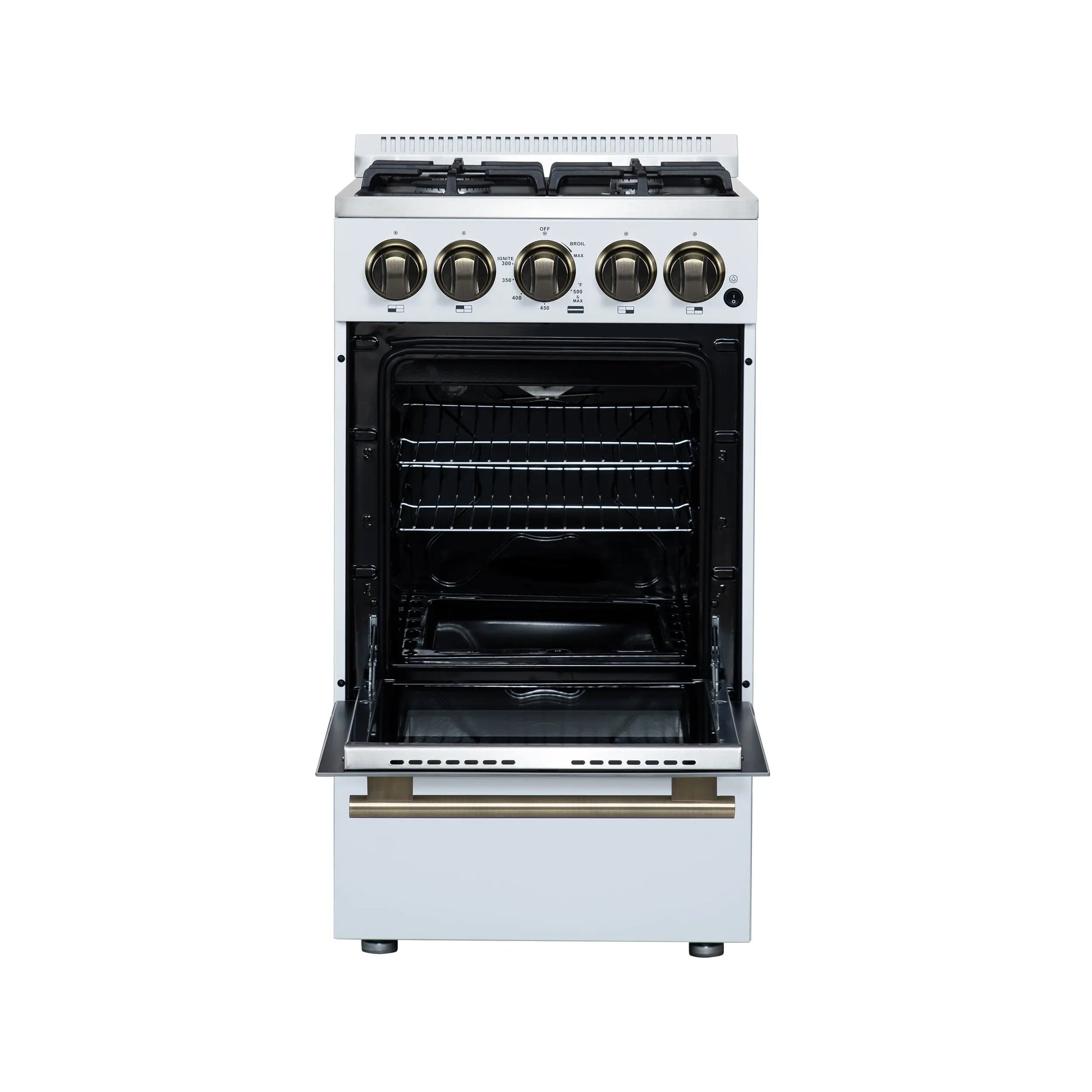 Forno Lamazze 20 Inch Freestanding Gas Range in White, Compact Design FORNO