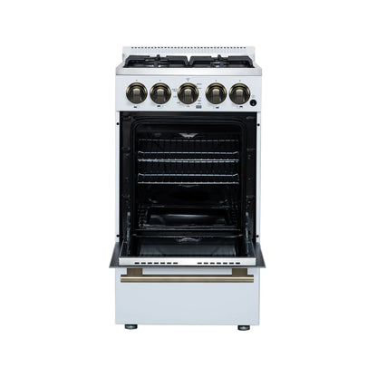 Forno Lamazze 20 Inch Freestanding Gas Range in White, Compact Design FORNO