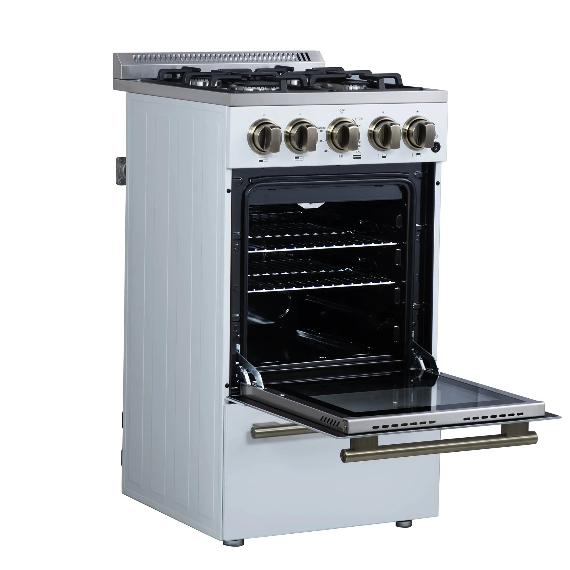 Forno Lamazze 20 Inch Freestanding Gas Range in White, Compact Design FORNO