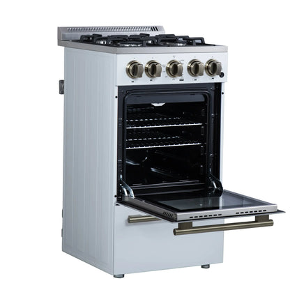 Forno Lamazze 20 Inch Freestanding Gas Range in White, Compact Design FORNO