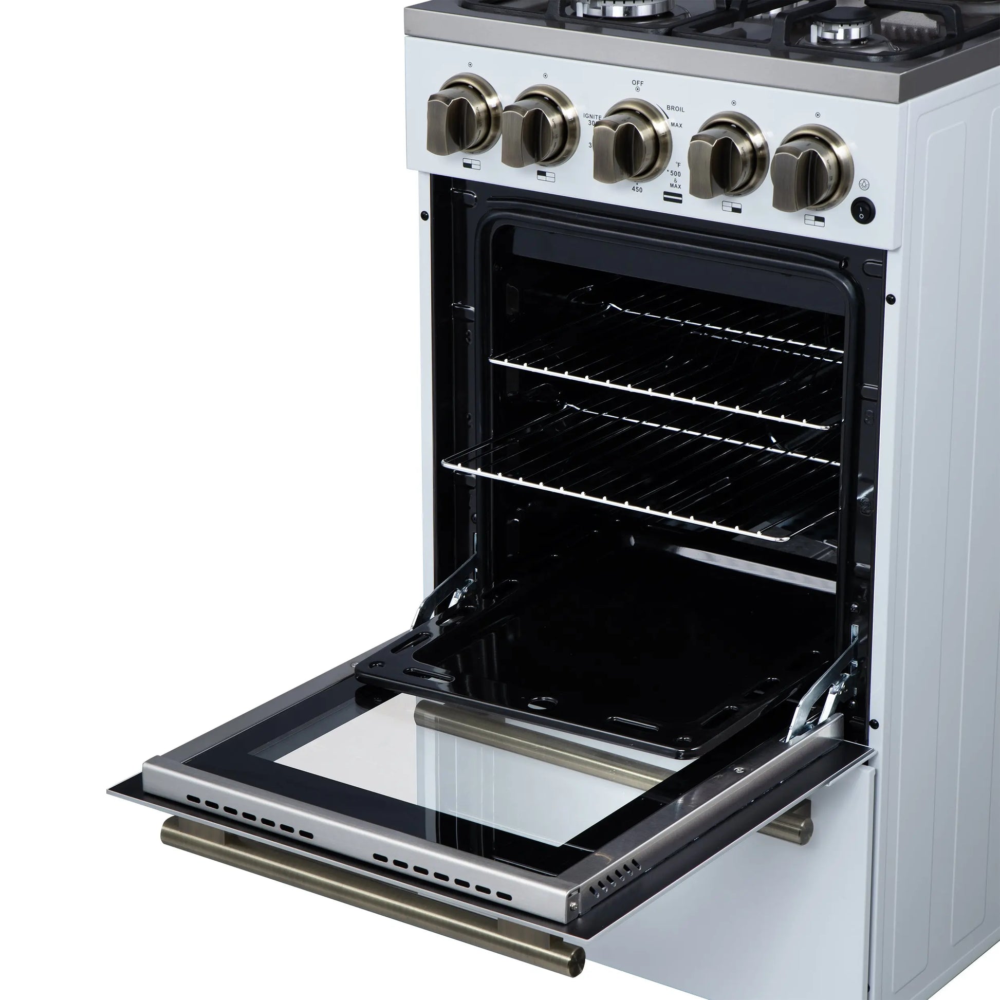 Forno Lamazze 20 Inch Freestanding Gas Range in White, Compact Design FORNO