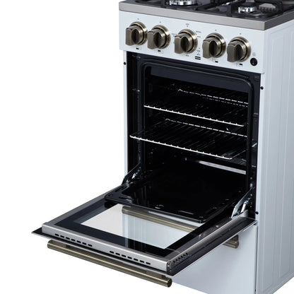 Forno Lamazze 20 Inch Freestanding Gas Range in White, Compact Design FORNO