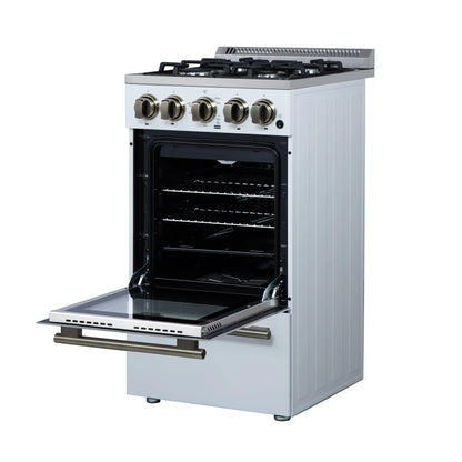 Forno Lamazze 20 Inch Freestanding Gas Range in White, Compact Design FORNO