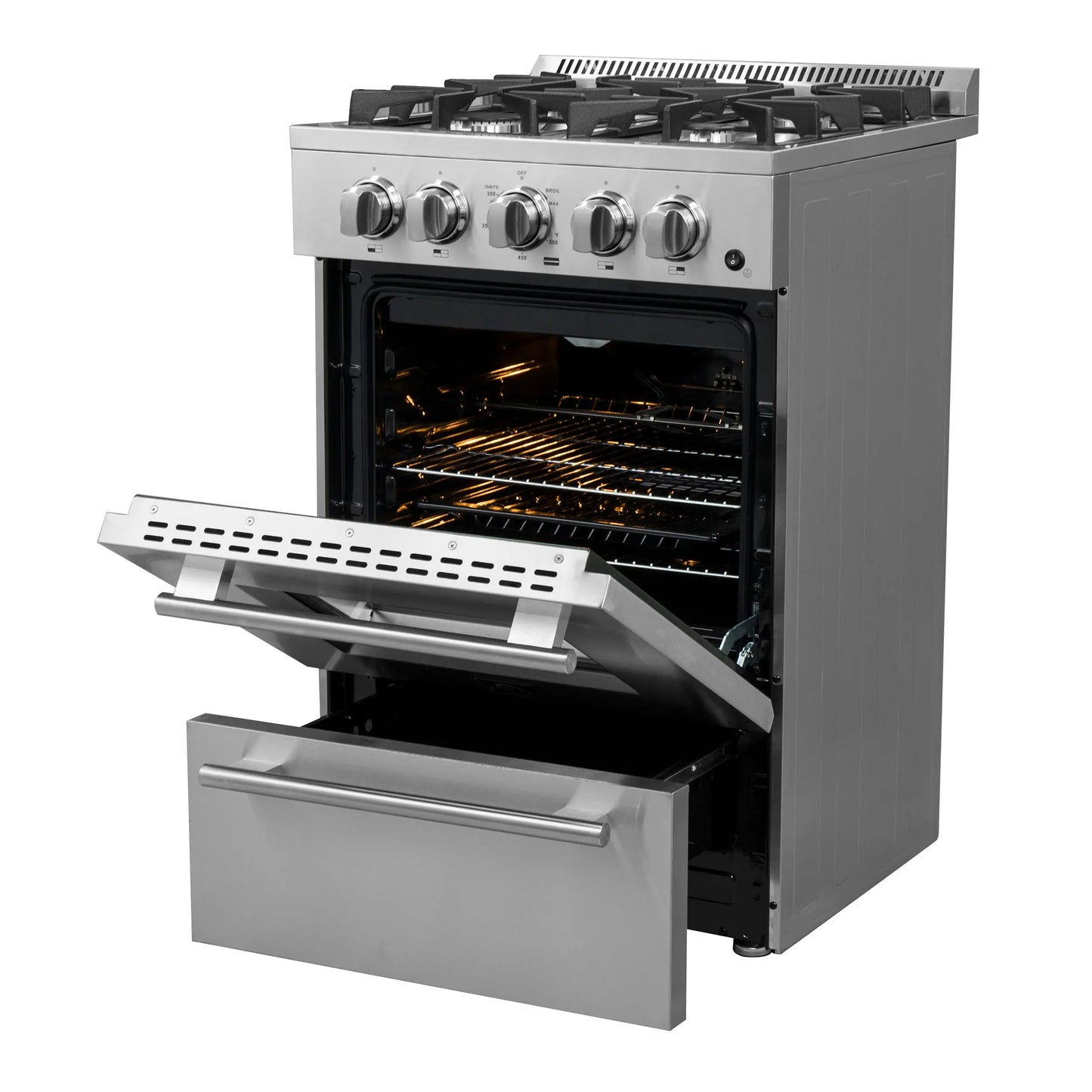 Forno Breno 24-Inch Freestanding Gas Range, Compact Design, Energy Efficient FORNO