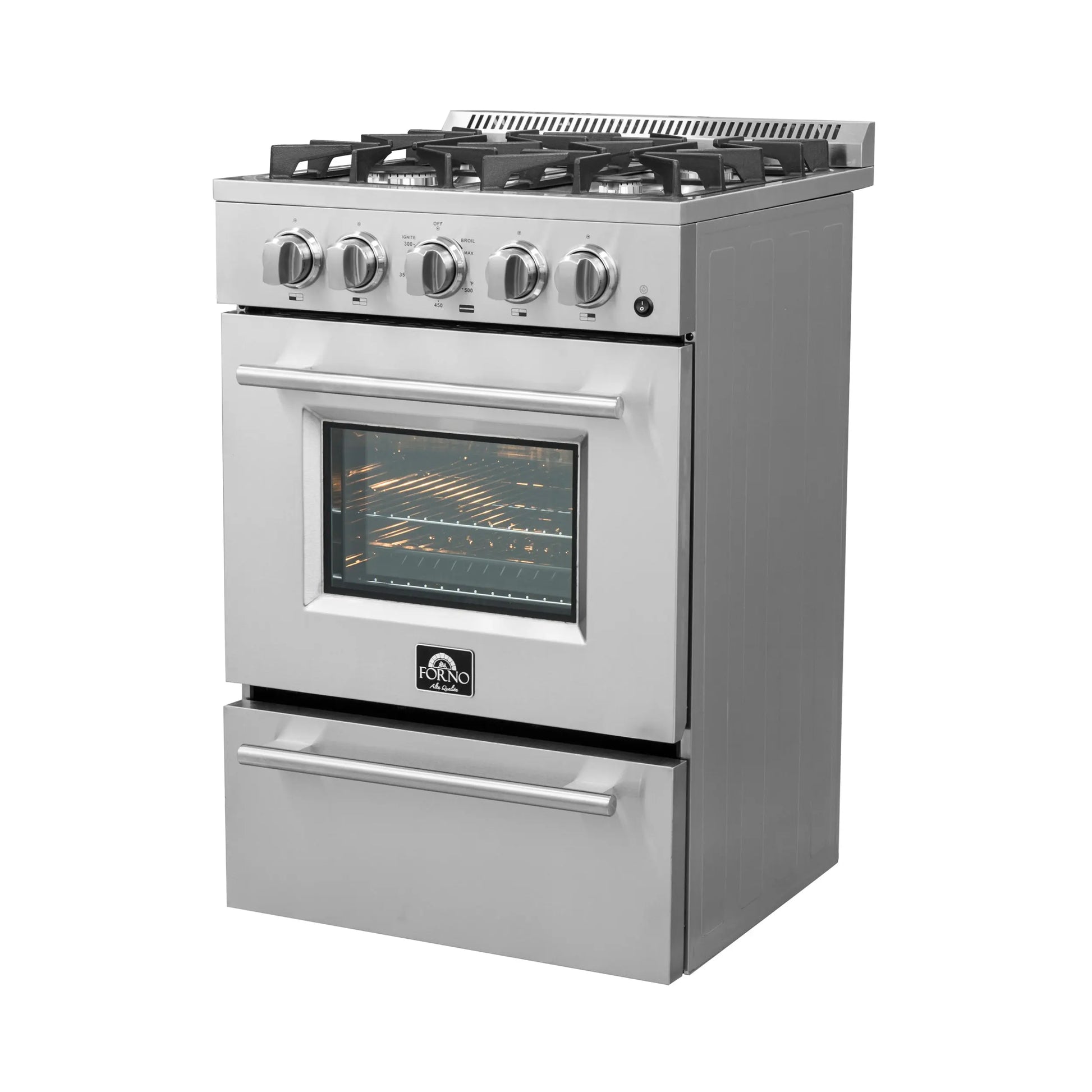 Forno Breno 24-Inch Freestanding Gas Range, Compact Design, Energy Efficient FORNO