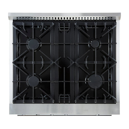 Marco 30-inch Gas Range Stainless Steel, 4 Burners 37,000 BTU, 4.32 cu.ft. Convection Oven FORNO