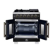 Forno Capriasca 30-Inch Freestanding French Door Gas Range, 4 Burners, Convection Oven, Energy Efficient FORNO