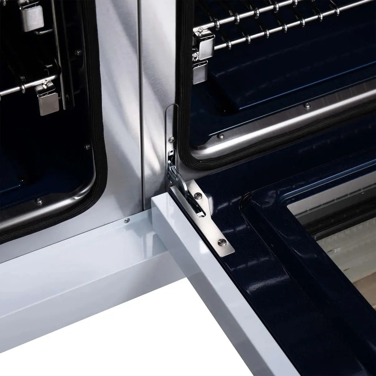 Forno Capriasca 48-Inch White Freestanding French Door Gas Range, 8 Burners, Convection Oven, Energy Efficient FORNO