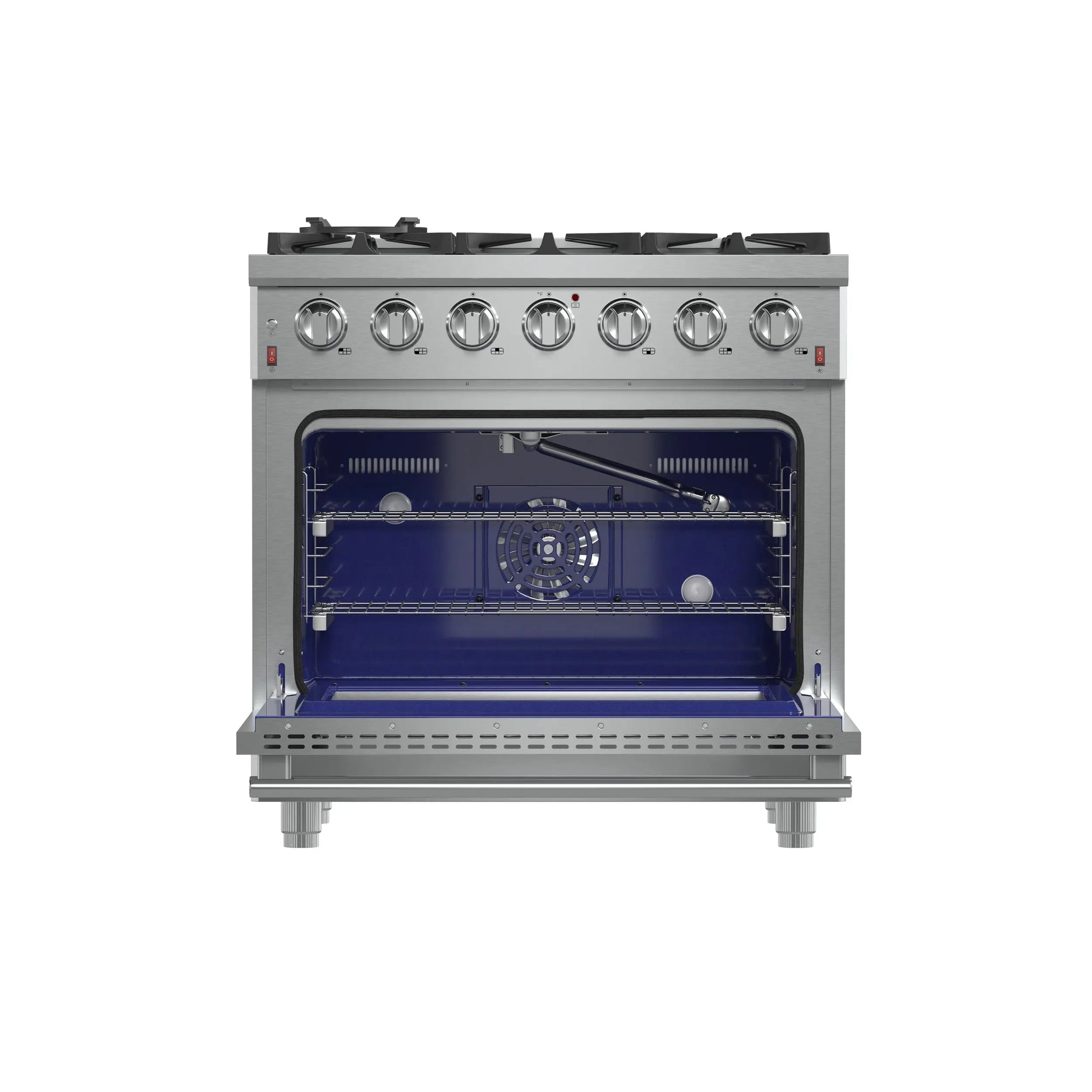 Forno Massimo 36-Inch Freestanding Gas Range, 6 Sealed Burners, Convection Oven, Energy Efficient FORNO