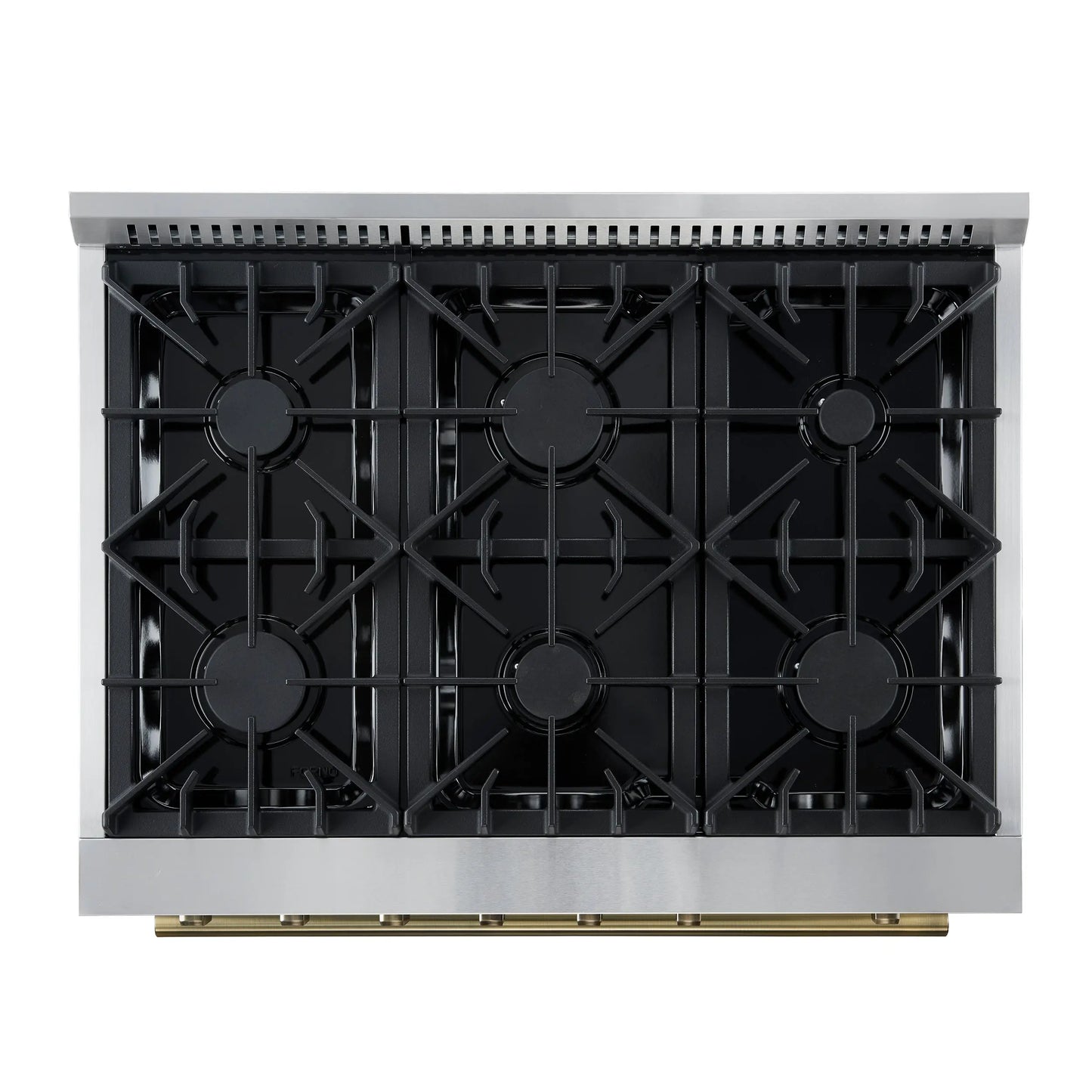 Marco 36-Inch Gas Range Black & Antique Brass Design, 6 Burners 67,000 BTU, 5.36 cu.ft. Convection Oven FORNO