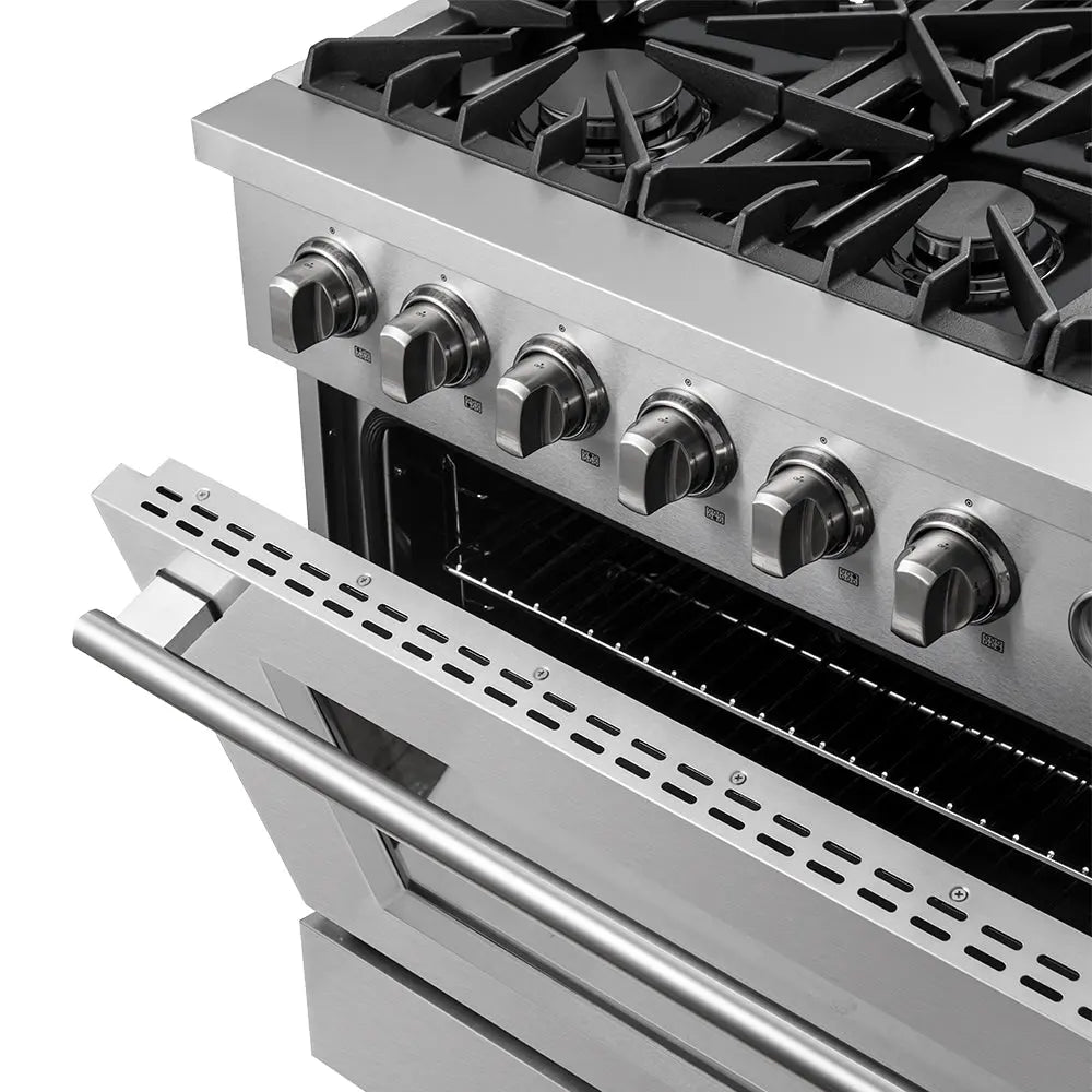 Marco 36-Inch Gas Range Stainless Steel, 6 Burners 67,000 BTU, 5.36 cu.ft. Convection Oven FORNO
