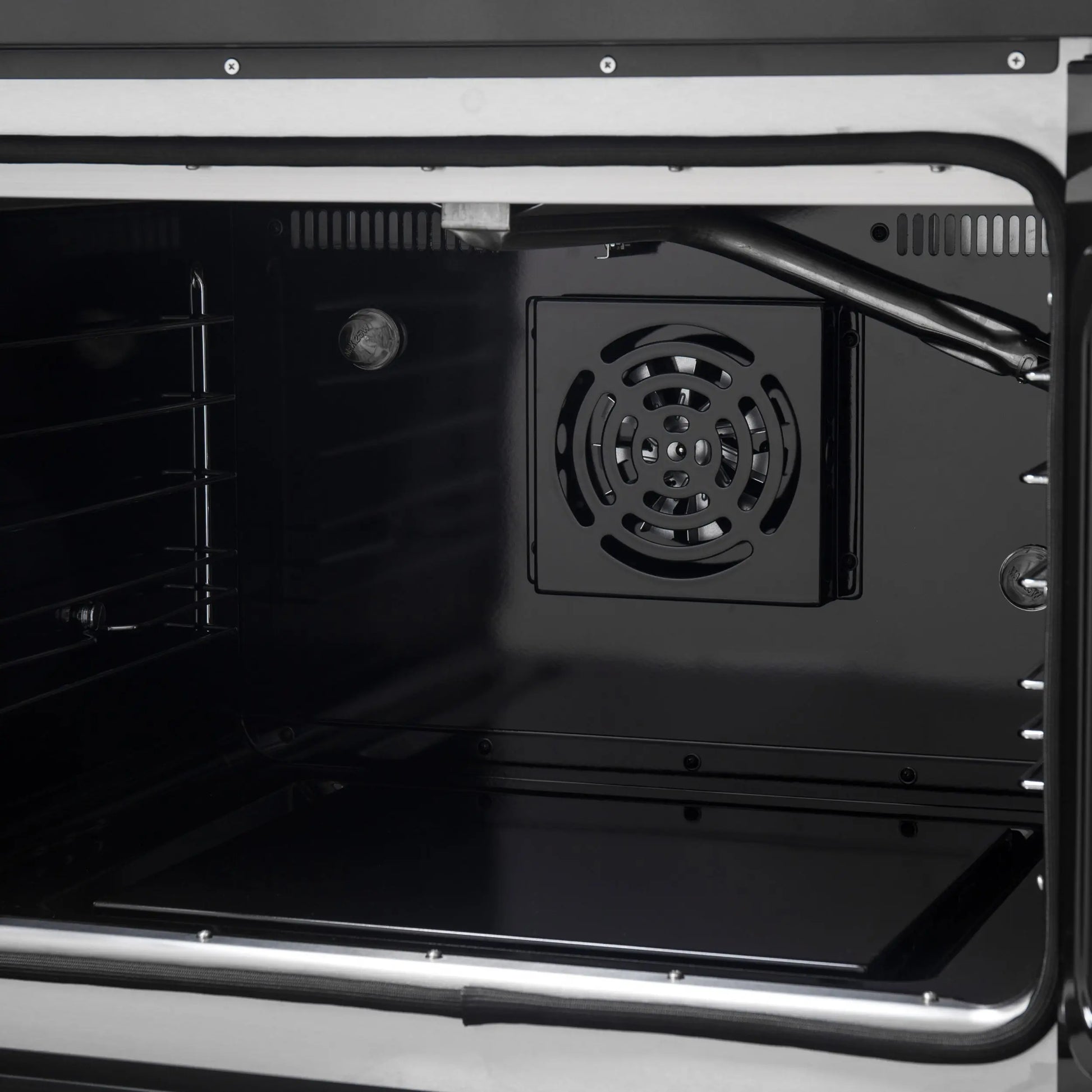 Forno Galiano 30-inch French Door Gas Range Black and Antique Brass Design, 5 Sealed Burners 68,000 BTU,  4.32 cu.ft. Convection Oven FORNO