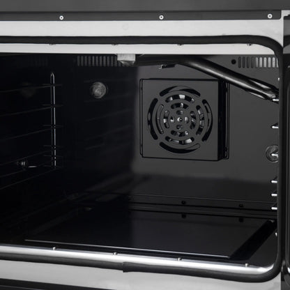 Forno Galiano 30-inch French Door Gas Range Black and Antique Brass Design, 5 Sealed Burners 68,000 BTU,  4.32 cu.ft. Convection Oven FORNO