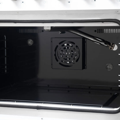 Forno Galiano 36-inch French Door Gas Range White and Antique Brass Design, 6 Sealed Burners 83,000 BTU, 5.36 cu.ft. Convection Oven FORNO
