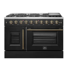 Forno Galiano 48" Freestanding French Door Gas Range in Black FORNO