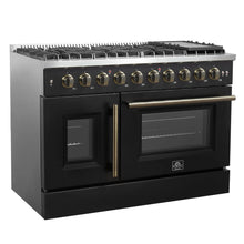 Forno Galiano 48" Freestanding French Door Gas Range in Black FORNO