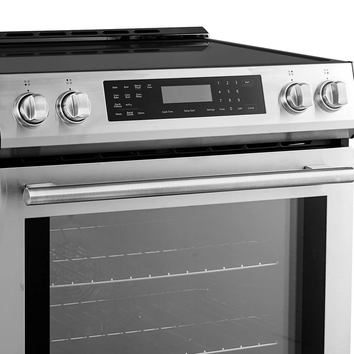Forno Donatello Espresso 30-Inch Slide-In Stainless Steel Induction Range, Convection Oven, 5 Cooking Zones, Touch Control Panel FORNO
