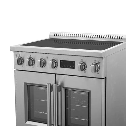 Forno Torino 30 Inch French Door Induction Range with Air Fryer and True Convection Oven FORNO