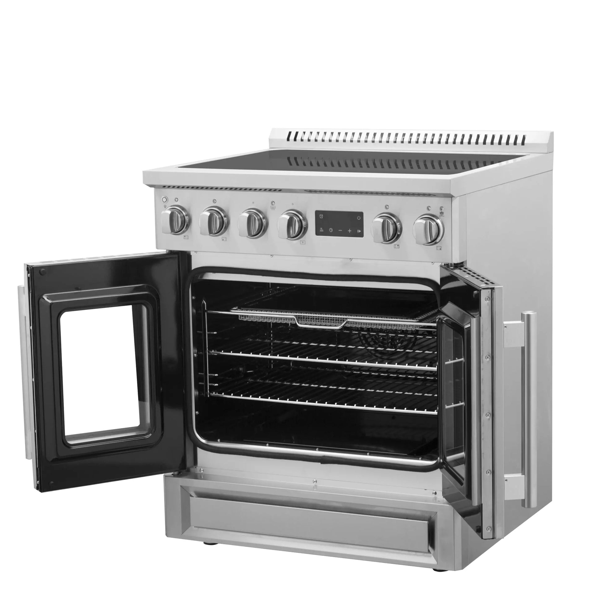 Forno Torino 30 Inch French Door Induction Range with Air Fryer and True Convection Oven FORNO