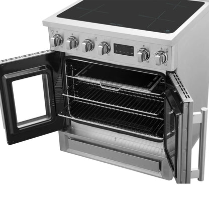Forno Torino 30 Inch French Door Induction Range with Air Fryer and True Convection Oven FORNO