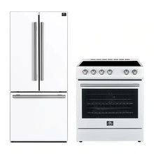 Forno 2-Piece Appliance Package - 30-Inch Electric Range and 30-Inch Refrigerator in White with Stainless Steel Handle (FBDL-003-11US) FORNO