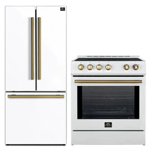 FORNO Premium 2 Pieces Kitchen Bundle - Forno Leonardo Espresso 30-Inch Slide-In White Induction Range,  Forno Gallipoli Espresso 30-Inch White French Door Refrigerator - FBDL-014-10CAUS FORNO