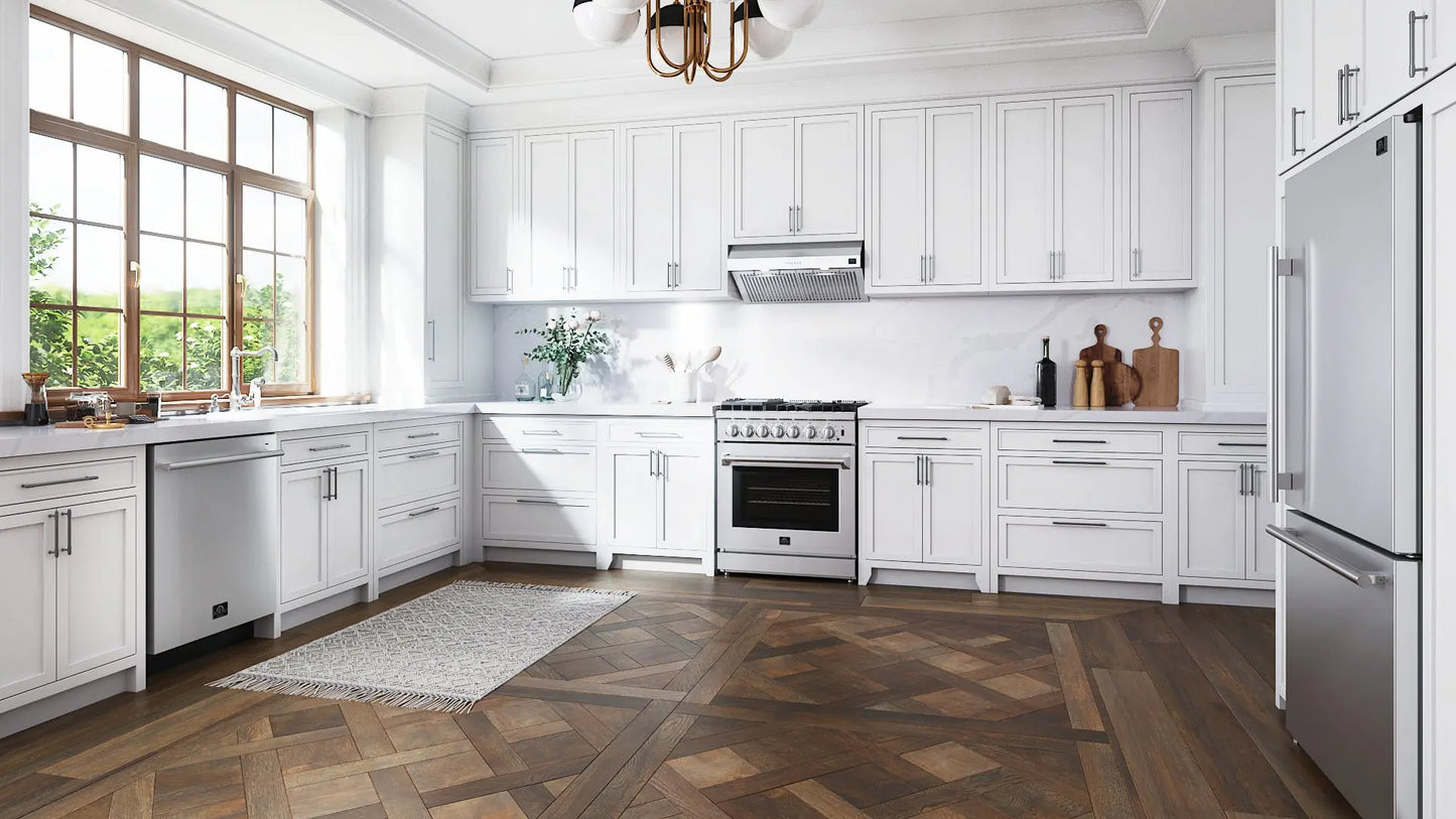 Forno Milano Espresso 31-Inch Bottom Freezer Refrigerator, Stainless Steel, 17.2 cu.ft Capacity, Right Swing Door, Energy Efficient FORNO