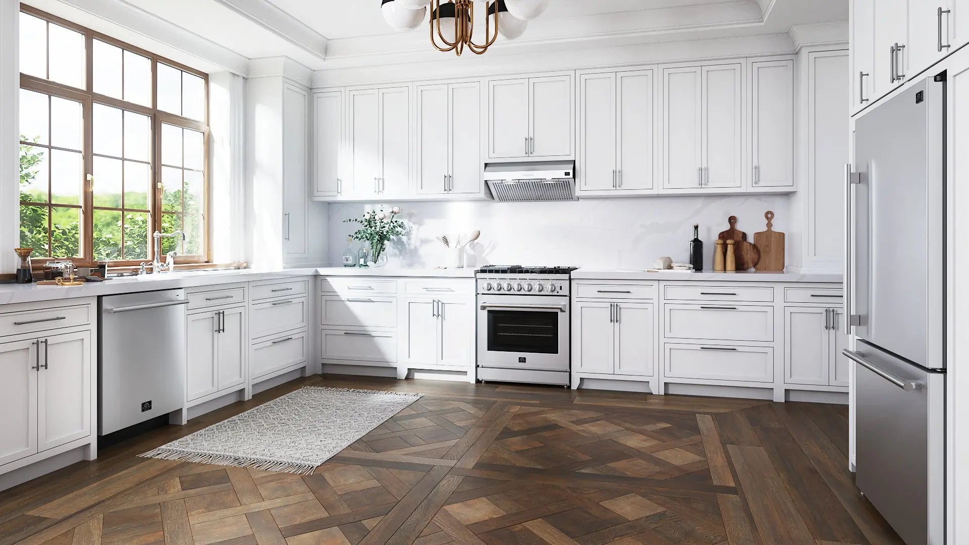 Forno Milano Espresso 31-Inch Bottom Freezer Refrigerator, Stainless Steel, 17.2 cu.ft Capacity, Right Swing Door, Energy Efficient FORNO