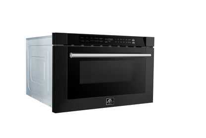 Forno Capoliveri Espresso 24-Inch Microwave Drawer, Black, 1.2 cu.ft, 1500 Watts, Built-In, Touch Control LCD Display, Auto-Touch Open/Close FORNO