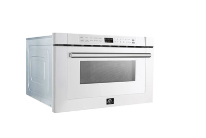 Forno Capoliveri Espresso 24-Inch Microwave Drawer, White, 1.2 cu.ft, 1500 Watts, Built-In, Touch Control LCD Display, Auto-Touch Open/Close FORNO