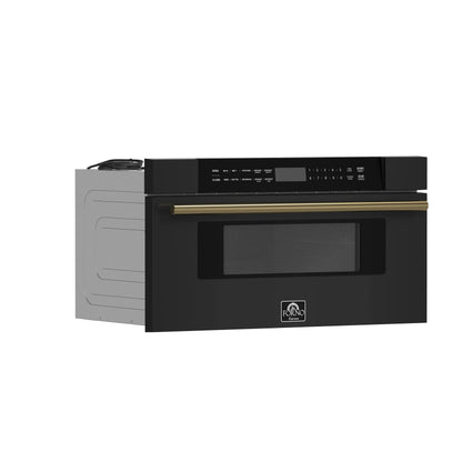 Forno Capoliveri Espresso 30-Inch Microwave Drawer, Black, 1.2 cu.ft, 1500 Watts, Built-In, Touch Control LCD Display, Auto-Touch Open/Close FORNO