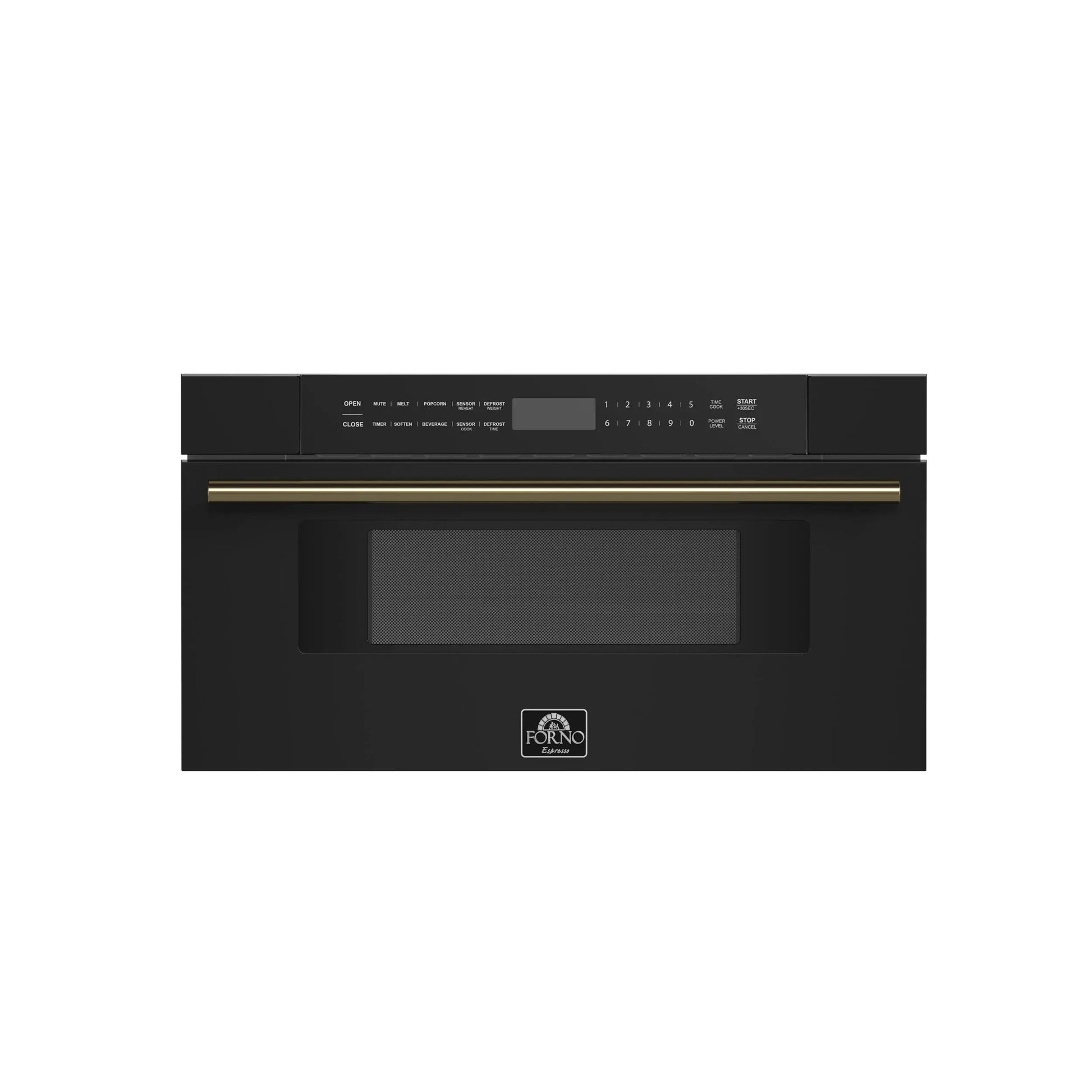 Forno Capoliveri Espresso 30-Inch Microwave Drawer, Black, 1.2 cu.ft, 1500 Watts, Built-In, Touch Control LCD Display, Auto-Touch Open/Close FORNO