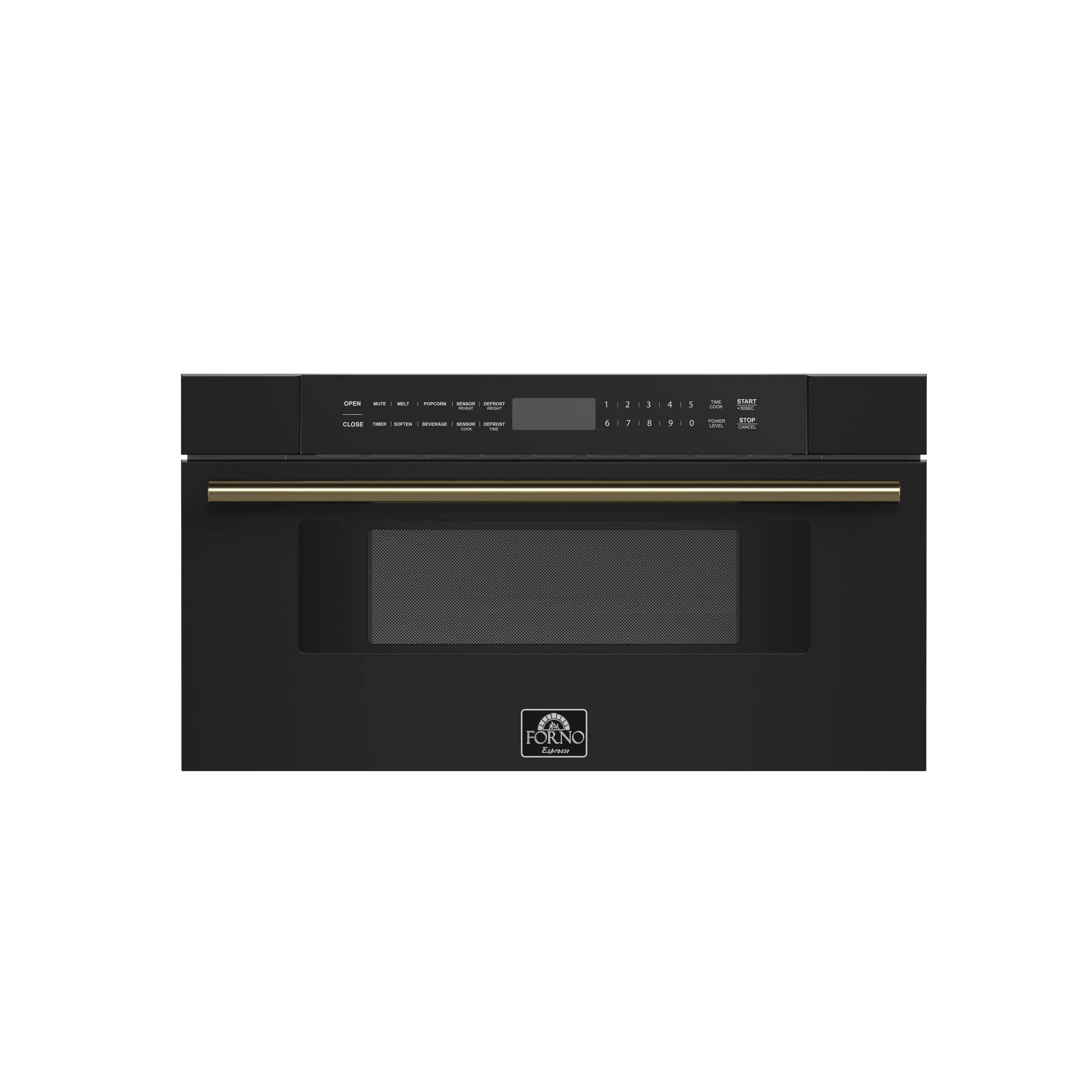 Forno Capoliveri Espresso 30-Inch Microwave Drawer, Black, 1.2 cu.ft, 1500 Watts, Built-In, Touch Control LCD Display, Auto-Touch Open/Close FORNO